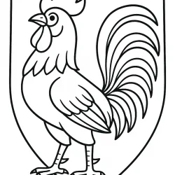 Galo para imprimir e colorir