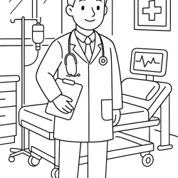 Médico para imprimir e colorir