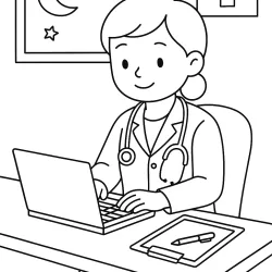Médico para imprimir e colorir