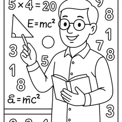 Professor para imprimir e colorir