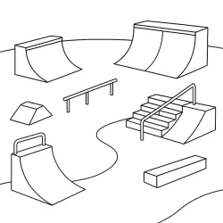 Skate para imprimir e colorir