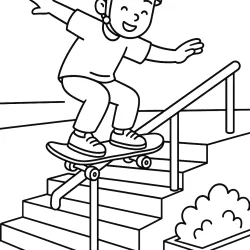 Skate para imprimir e colorir