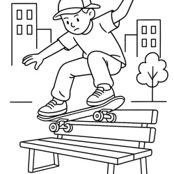 Skate para imprimir e colorir