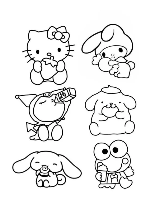 Hello Kitty para imprimir e colorir