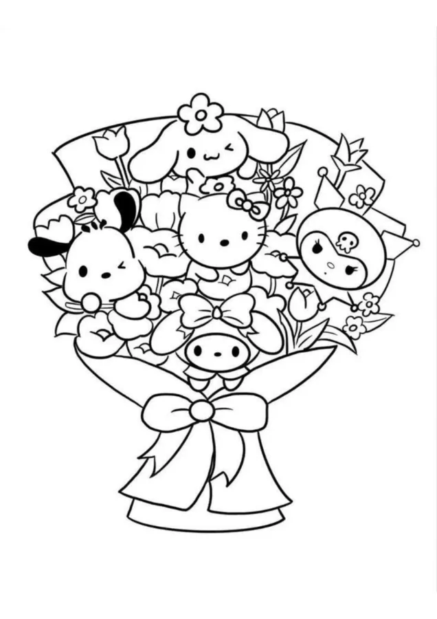 Hello Kitty para imprimir e colorir