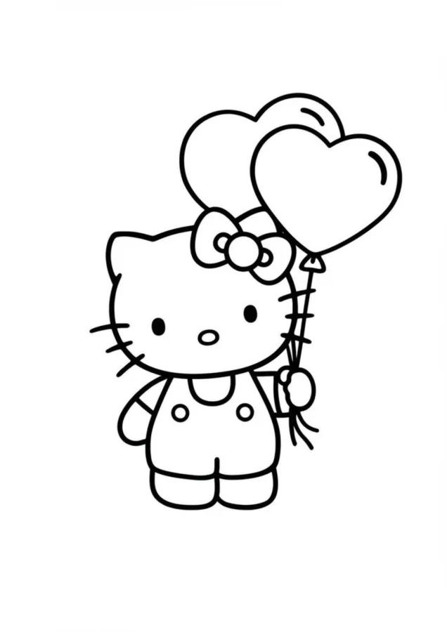 Hello Kitty para imprimir e colorir