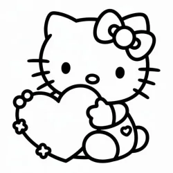 Hello Kitty para imprimir e colorir