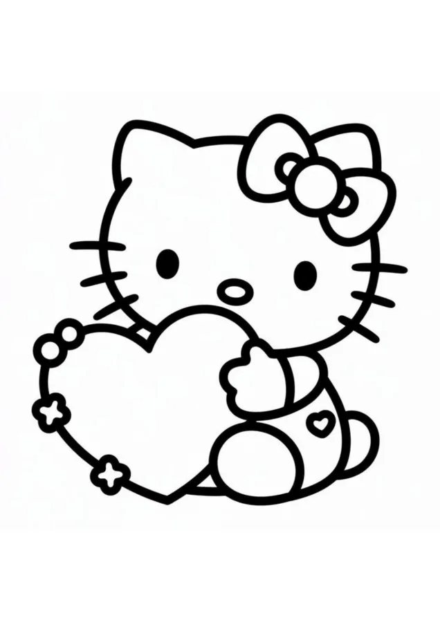 Hello Kitty para imprimir e colorir