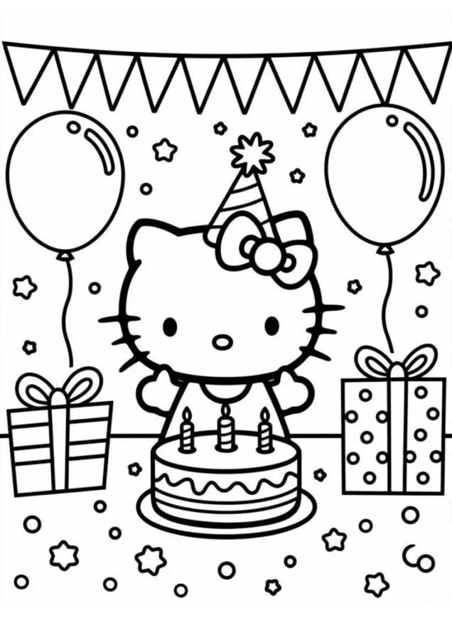 Hello Kitty para imprimir e colorir
