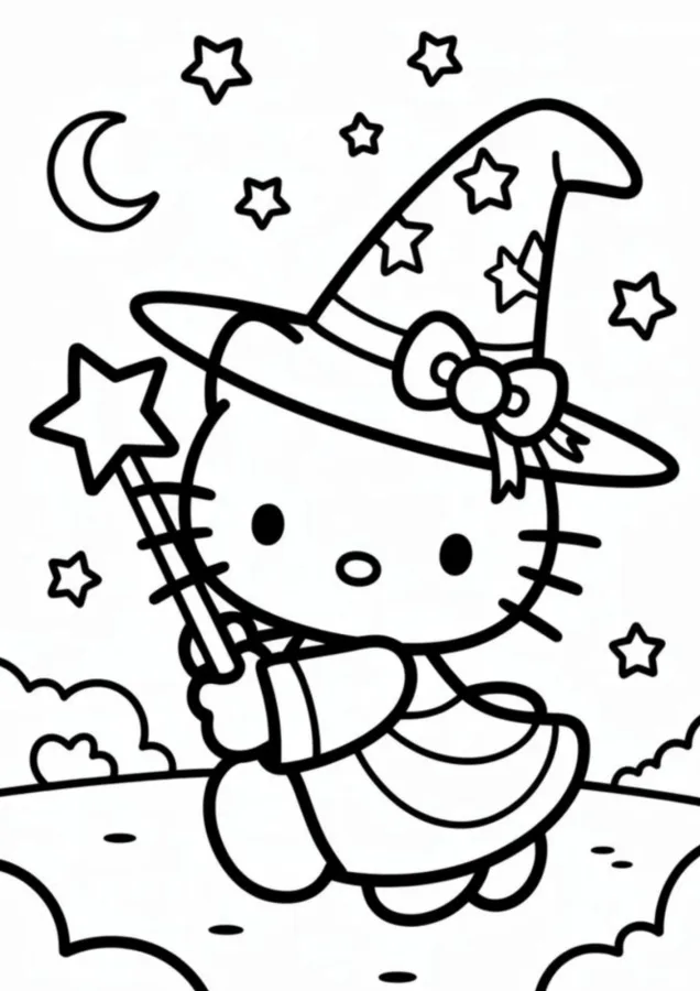 Hello Kitty para imprimir e colorir