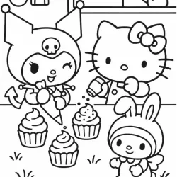 Hello Kitty para imprimir e colorir