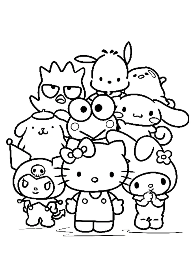 Hello Kitty para imprimir e colorir