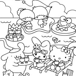 Hello Kitty para imprimir e colorir