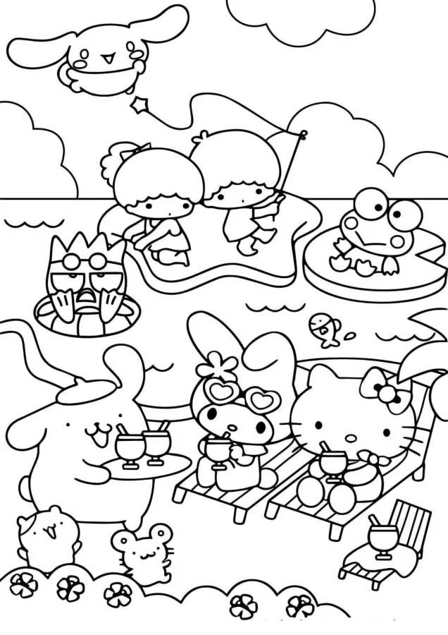 Hello Kitty para imprimir e colorir