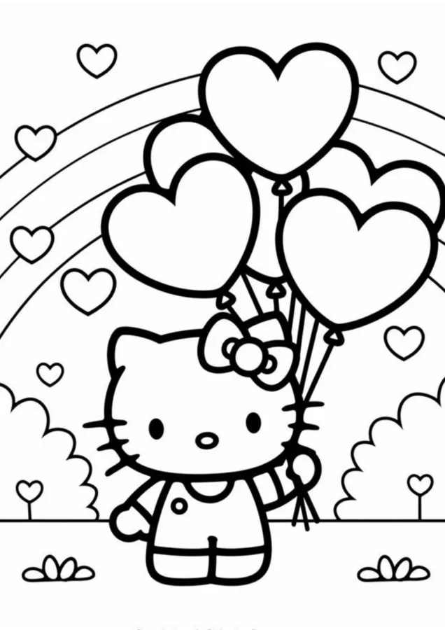 Hello Kitty para imprimir e colorir