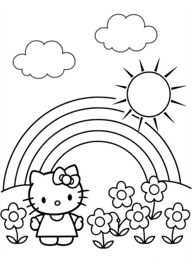 Hello Kitty para imprimir e colorir