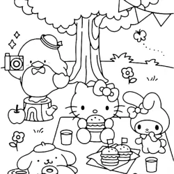 Hello Kitty para imprimir e colorir