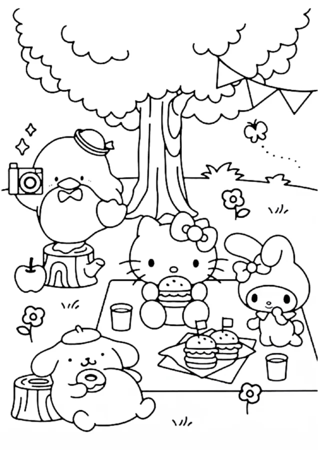 Hello Kitty para imprimir e colorir