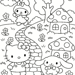 Hello Kitty para imprimir e colorir