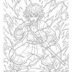 Demon Slayer para imprimir e colorir
