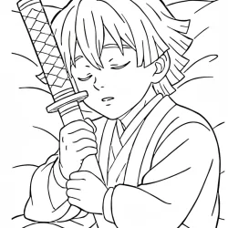 Demon Slayer para imprimir e colorir