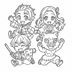 Demon Slayer para imprimir e colorir