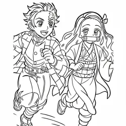 Demon Slayer para imprimir e colorir