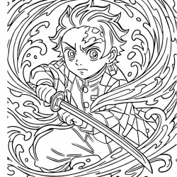 Demon Slayer para imprimir e colorir
