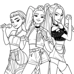 Guerreiras do K-Pop para imprimir e colorir