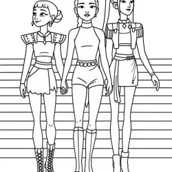 Guerreiras do K-Pop para imprimir e colorir