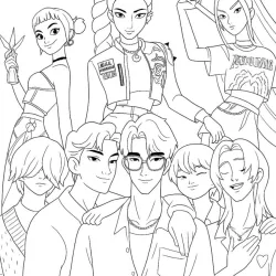 Guerreiras do KPop para imprimir e colorir