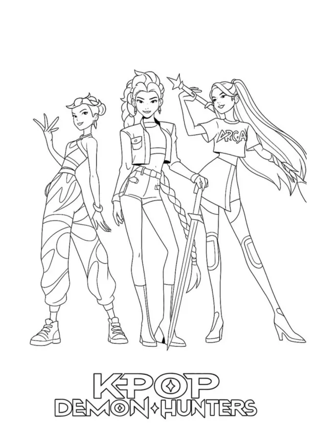 Guerreiras do KPop para imprimir e colorir