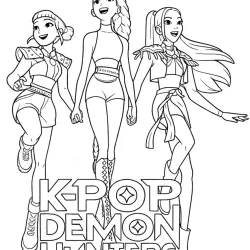 Guerreiras do K-Pop para imprimir e colorir