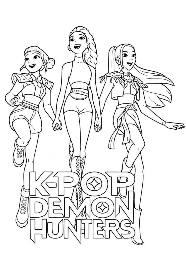 Guerreiras do K-Pop para imprimir e colorir