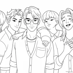 Huntrix K-Pop para imprimir e colorir