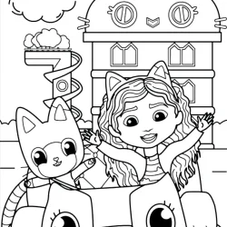 A casa mágica da Gabby para imprimir e colorir
