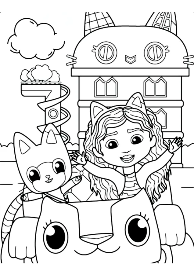 A casa mágica da Gabby para imprimir e colorir