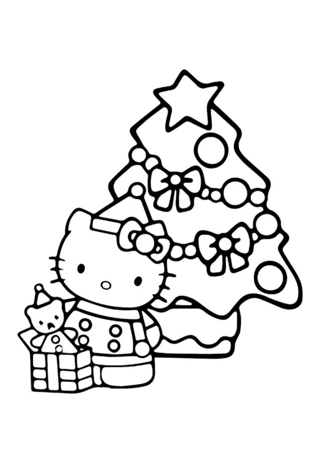 Árvore de Natal para imprimir e colorir