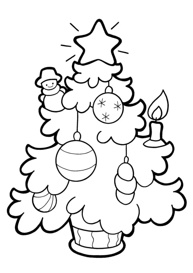 Árvore de Natal para imprimir e colorir
