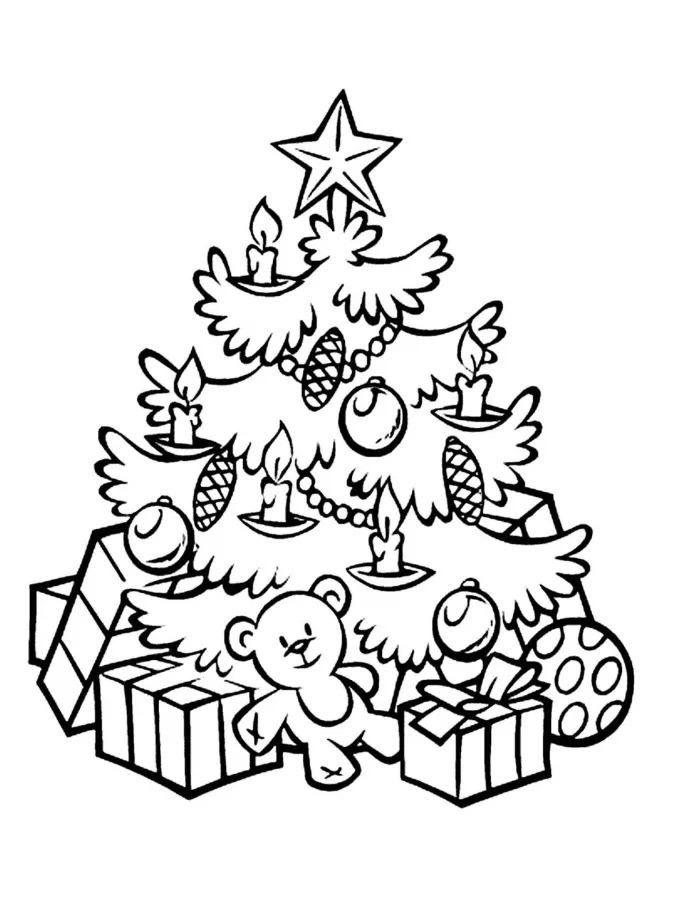 Árvore de Natal para imprimir e colorir
