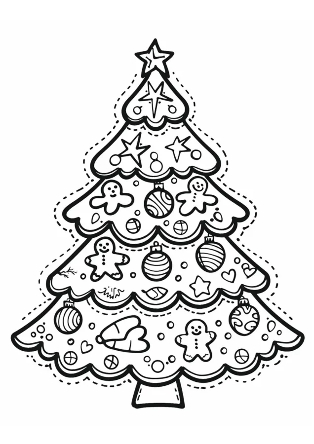 Árvore de Natal para imprimir e colorir