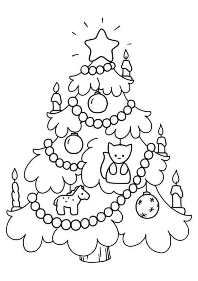 Árvore de Natal para imprimir e colorir