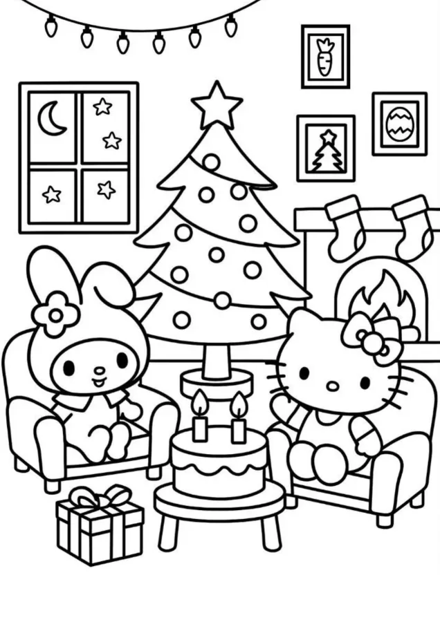 Árvore de Natal para imprimir e colorir
