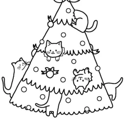 Árvore de Natal para imprimir e colorir