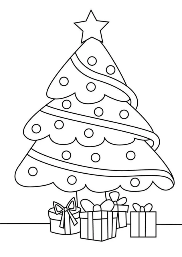 Árvore de Natal para imprimir e colorir