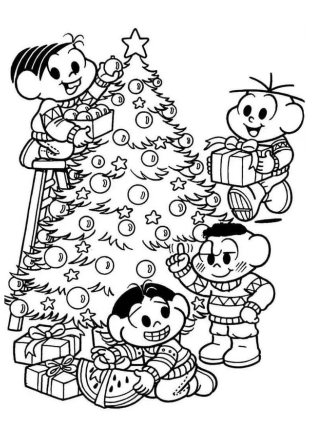 Árvore de Natal para imprimir e colorir