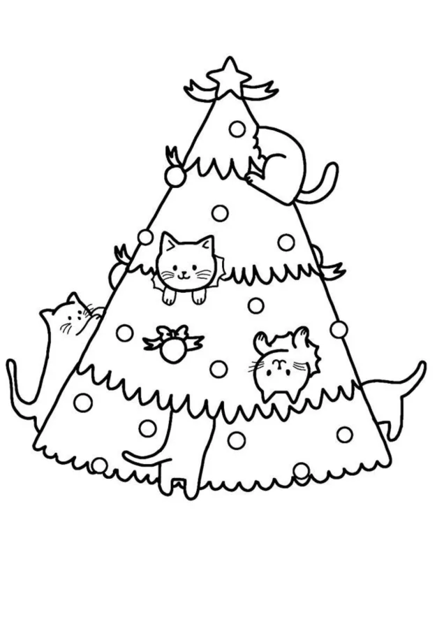 Árvore de Natal para imprimir e colorir