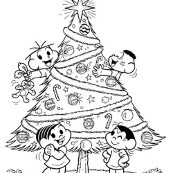 Árvore de Natal para imprimir e colorir