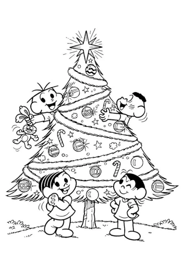 Árvore de Natal para imprimir e colorir