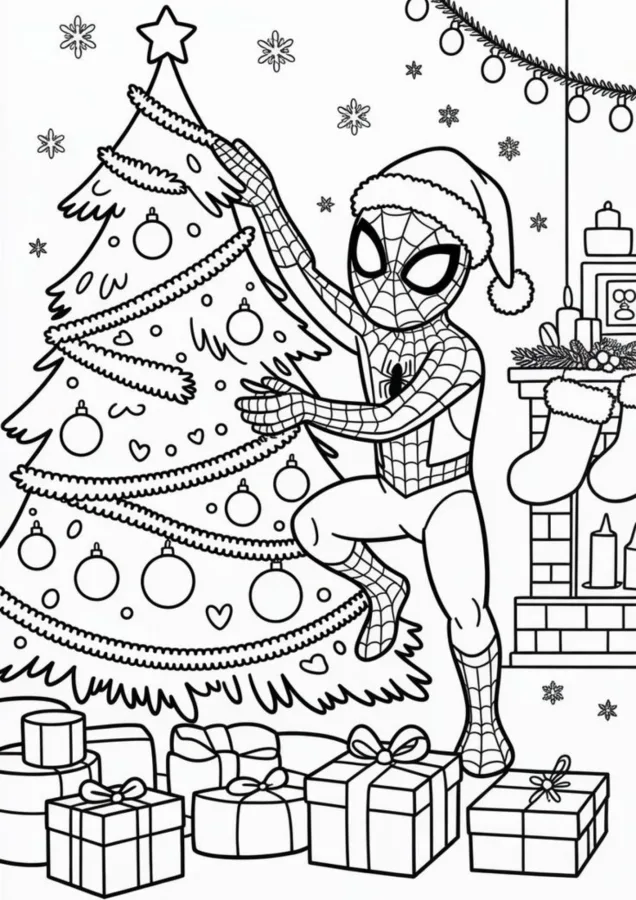 Árvore de Natal para imprimir e colorir